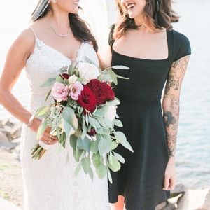 Black Cap Sleeve Bandage Dress